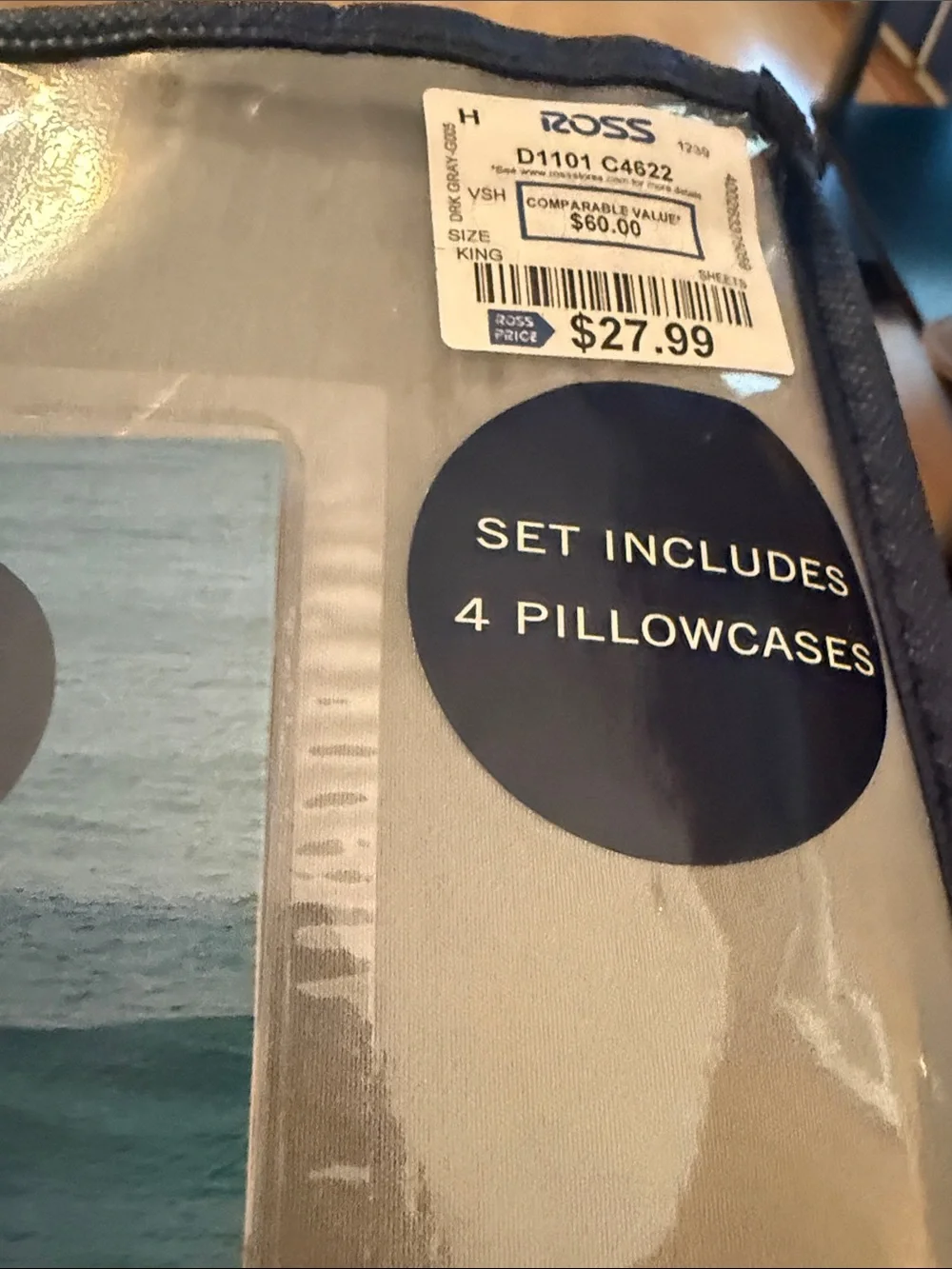 Nautica Wave Pattern King Sheet Set in dark grey king sized